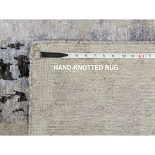 Load image into Gallery viewer, 2&#39;4&quot;x7&#39;5&quot; Gray Abstract Design Wool And Silk Runner Hand Knotted Oriental Rug FWR350742