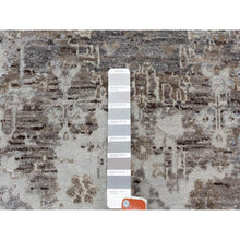 Load image into Gallery viewer, 3&#39;x4&#39;10&quot; Gray Erased Design Wool And Silk Hand Knotted Oriental Modern Rug FWR350766