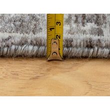 Load image into Gallery viewer, 3&#39;x4&#39;10&quot; Gray Erased Design Wool And Silk Hand Knotted Oriental Modern Rug FWR350766