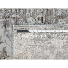 Load image into Gallery viewer, 3&#39;x4&#39;10&quot; Gray Erased Design Wool And Silk Hand Knotted Oriental Modern Rug FWR350766