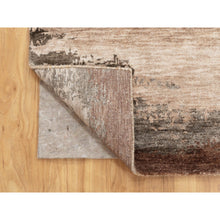 Load image into Gallery viewer, 3&#39;x5&#39; Earth Tone Colors Abstract Design Wool And Silk Hand Knotted Modern Oriental Rug FWR350772