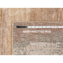 Load image into Gallery viewer, 3&#39;x5&#39; Earth Tone Colors Abstract Design Wool And Silk Hand Knotted Modern Oriental Rug FWR350772