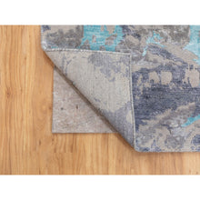 Load image into Gallery viewer, 3&#39;x5&#39; Aquamarine Modern Design Wool And Silk Hand Knotted Oriental Rug FWR350784