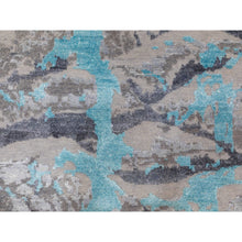 Load image into Gallery viewer, 3&#39;x5&#39; Aquamarine Modern Design Wool And Silk Hand Knotted Oriental Rug FWR350784