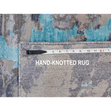 Load image into Gallery viewer, 3&#39;x5&#39; Aquamarine Modern Design Wool And Silk Hand Knotted Oriental Rug FWR350784