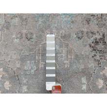 Load image into Gallery viewer, 3&#39;x5&#39; Gray Erased Design Wool And Silk Hand Knotted Oriental Rug FWR350790