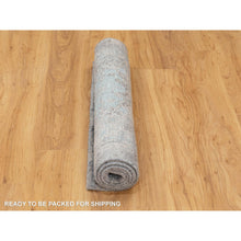 Load image into Gallery viewer, 3&#39;x5&#39; Gray Erased Design Wool And Silk Hand Knotted Oriental Rug FWR350790