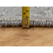 Load image into Gallery viewer, 3&#39;x5&#39; Gray Erased Design Wool And Silk Hand Knotted Oriental Rug FWR350790