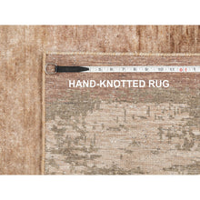 Load image into Gallery viewer, 3&#39;x5&#39; Earth Tone Colors Abstract Design Wool And Silk Hand Knotted Modern Oriental Rug FWR350802