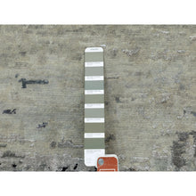 Load image into Gallery viewer, 10&#39;x10&#39; Round Silver, Blue Wool &amp; Silk Abstract Design Hand Knotted Oriental Modern Rug FWR350880