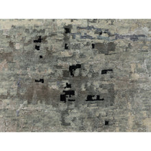 Load image into Gallery viewer, 6&#39;3&quot;x8&#39;10&quot; Abstract Design Modern Silver- Blue Hand Knotted Wool &amp; Silk Hi-low Pile Oriental Rug FWR350886