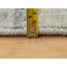 Load image into Gallery viewer, 3&#39;x4&#39;10&quot; Abstract Design Silver-Blue Modern Hand Knotted Wool &amp; Silk Hi-Low Pile Oriental Rug FWR350910