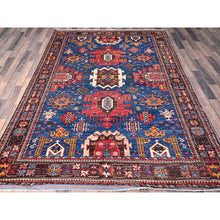 Load image into Gallery viewer, 6&#39;x7&#39;10&quot; Imperial Blue, Afghan Ersari With Turkish Knot, Caucasian Design Revival, Vegetable Dyes, Densely Woven, Hand Knotted, Soft And Velvety Wool, Oriental Rug FWR3504