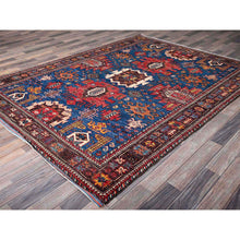 Load image into Gallery viewer, 6&#39;x7&#39;10&quot; Imperial Blue, Afghan Ersari With Turkish Knot, Caucasian Design Revival, Vegetable Dyes, Densely Woven, Hand Knotted, Soft And Velvety Wool, Oriental Rug FWR3504
