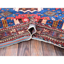 Load image into Gallery viewer, 6&#39;x7&#39;10&quot; Imperial Blue, Afghan Ersari With Turkish Knot, Caucasian Design Revival, Vegetable Dyes, Densely Woven, Hand Knotted, Soft And Velvety Wool, Oriental Rug FWR3504