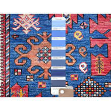 Load image into Gallery viewer, 6&#39;x7&#39;10&quot; Imperial Blue, Afghan Ersari With Turkish Knot, Caucasian Design Revival, Vegetable Dyes, Densely Woven, Hand Knotted, Soft And Velvety Wool, Oriental Rug FWR3504