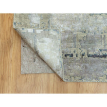 Load image into Gallery viewer, 10&#39;x10&#39; Abstract Design Square Silver-blue Hand Knotted Hi-low Pile Wool &amp; Silk Oriental Rug FWR351006