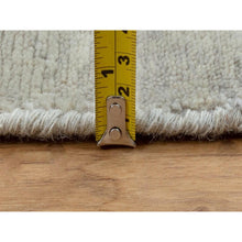 Load image into Gallery viewer, 10&#39;x10&#39; Abstract Design Square Silver-blue Hand Knotted Hi-low Pile Wool &amp; Silk Oriental Rug FWR351006