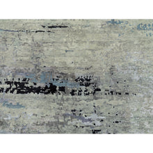 Load image into Gallery viewer, 12&#39;x12&#39; Round Abstract Design Modern Silver-blue Hand Knotted Wool &amp; Silk Hi-low Pile Oriental Rug FWR351090