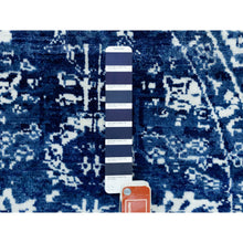 Load image into Gallery viewer, 6&#39;2&quot;x6&#39;2&quot; Blue Tone On Tone Tabriz Wool And Silk Round Hand Knotted Oriental Rug FWR351198