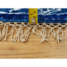 Load image into Gallery viewer, 6&#39;2&quot;x6&#39;2&quot; Blue Tone On Tone Tabriz Wool And Silk Round Hand Knotted Oriental Rug FWR351198