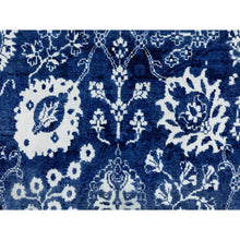 Load image into Gallery viewer, 6&#39;2&quot;x9&#39; Blue Hand Knotted Tone On Tone Tabriz Wool And Silk Oriental Rug FWR351210