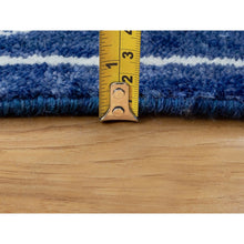 Load image into Gallery viewer, 6&#39;2&quot;x9&#39; Blue Hand Knotted Tone On Tone Tabriz Wool And Silk Oriental Rug FWR351210