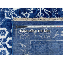 Load image into Gallery viewer, 6&#39;2&quot;x9&#39; Blue Hand Knotted Tone On Tone Tabriz Wool And Silk Oriental Rug FWR351210