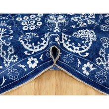 Load image into Gallery viewer, 12&#39;2&quot;x12&#39;2&quot; Blue Tone On Tone Tabriz Wool And Silk Square Hand Knotted Oriental Rug FWR351276