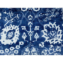 Load image into Gallery viewer, 12&#39;2&quot;x12&#39;2&quot; Blue Tone On Tone Tabriz Wool And Silk Square Hand Knotted Oriental Rug FWR351276