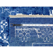 Load image into Gallery viewer, 12&#39;2&quot;x12&#39;2&quot; Blue Tone On Tone Tabriz Wool And Silk Square Hand Knotted Oriental Rug FWR351276