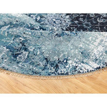 Load image into Gallery viewer, 8&#39;8&quot;x8&#39;8&quot; Wool And Silk Broken Persian Tabriz Erased Design Hand Knotted Round Oriental Rug FWR351294