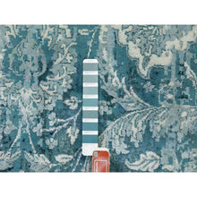 Load image into Gallery viewer, 8&#39;8&quot;x8&#39;8&quot; Wool And Silk Broken Persian Tabriz Erased Design Hand Knotted Round Oriental Rug FWR351294