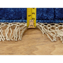 Load image into Gallery viewer, 14&#39;x14&#39; Blue Tone On Tone Tabriz Wool And Silk Hand Knotted Round Oriental Rug FWR351372