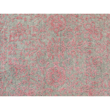 Load image into Gallery viewer, 2&#39;6&quot;x11&#39;10&quot; Pink Wool And Art Silk Erased Persian Design Runner Hand Loomed Jacquard Oriental Rug FWR351498