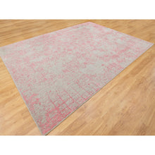 Load image into Gallery viewer, 9&#39;x12&#39; Pink Wool And Art Silk All Over Design Hand Loomed Jacquard Oriental Rug FWR351534