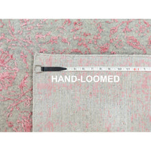 Load image into Gallery viewer, 9&#39;x12&#39; Pink Wool And Art Silk All Over Design Hand Loomed Jacquard Oriental Rug FWR351534