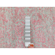 Load image into Gallery viewer, 2&#39;6&quot;x9&#39;10&quot; Pink Erased Persian Design Wool And Art Silk Hand Loomed Jacquard Oriental Rug FWR351588