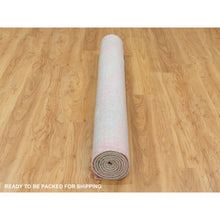 Load image into Gallery viewer, 6&#39;x9&#39; Pink Hand Loomed Jacquard Wool And Art Silk All Over Design Oriental Rug FWR351594
