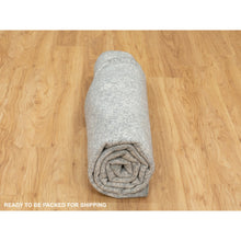 Load image into Gallery viewer, 8&#39;x8&#39; Gray Fine Jacquard Hand Loomed Modern Wool And Art Silk Oriental Rug FWR351606