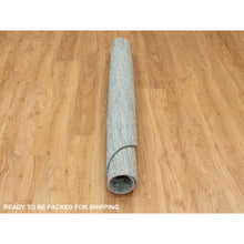 Load image into Gallery viewer, 6&#39;x6&#39; Seafoam Green Hand Loomed Variegated Textured Design Round Organic Wool Modern Oriental Rug FWR351612