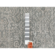 Load image into Gallery viewer, 7&#39;10&quot;x7&#39;10&quot; Gray Fine jacquard Tone on Tone Hand Loomed Modern Wool and Art Silk Round Oriental Rug FWR351696