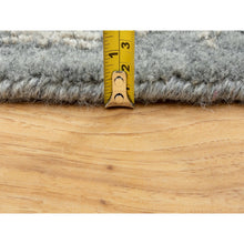 Load image into Gallery viewer, 7&#39;10&quot;x7&#39;10&quot; Gray Fine Jacquard Tone On Tone Hand Loomed Modern Wool And Art Silk Round Oriental Rug FWR351696