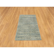 Load image into Gallery viewer, 3&#39;x5&#39; Seafoam Green Hand Loomed Variegated Textured Design Organic Wool Transitional Oriental Rug FWR351708