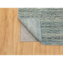 Load image into Gallery viewer, 3&#39;x5&#39; Seafoam Green Hand Loomed Variegated Textured Design Organic Wool Transitional Oriental Rug FWR351708