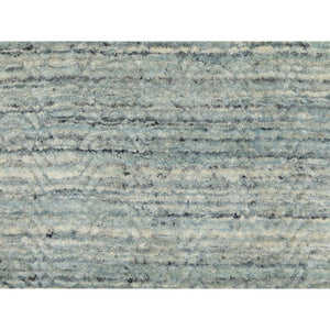 3'x5' Seafoam Green Hand Loomed Variegated Textured Design Organic Wool Transitional Oriental Rug FWR351708