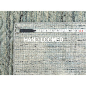 3'x5' Seafoam Green Hand Loomed Variegated Textured Design Organic Wool Transitional Oriental Rug FWR351708