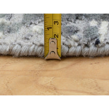 Load image into Gallery viewer, 6&#39;2&quot;x6&#39;2&quot; Gray With Black Abstract Design Wool And Silk Hand Knotted Round Oriental Rug FWR351738