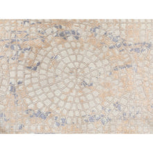Load image into Gallery viewer, 3&#39;x5&#39; Gray Wool And Pure Silk Mosaic Design Hand Knotted Modern Oriental Rug FWR351804