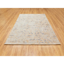 Load image into Gallery viewer, 5&#39;10&quot;x9&#39; Gray Wool And Pure Silk Mosaic Design Hand Knotted Modern Oriental Rug FWR351870